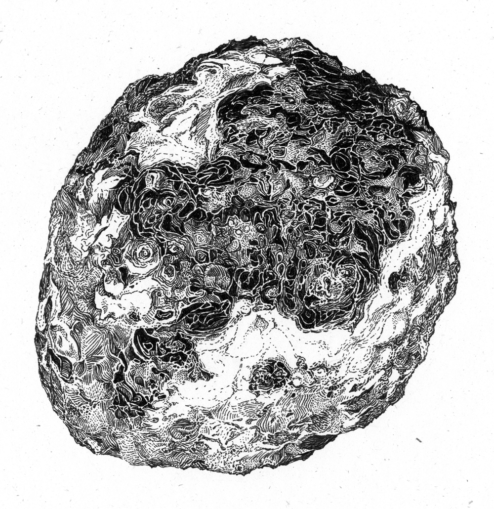 drawing of outside of geode