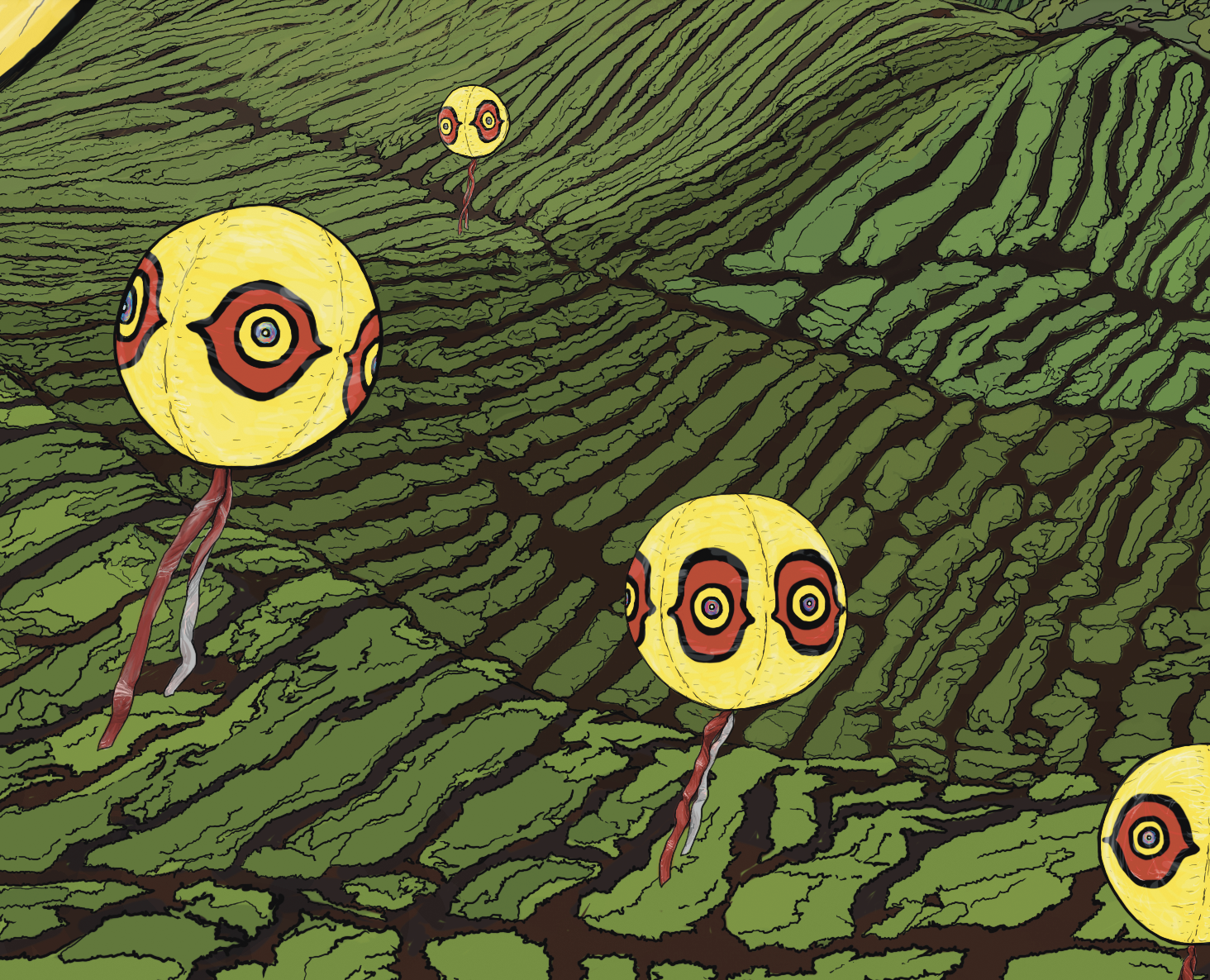 a detail of the tea fields