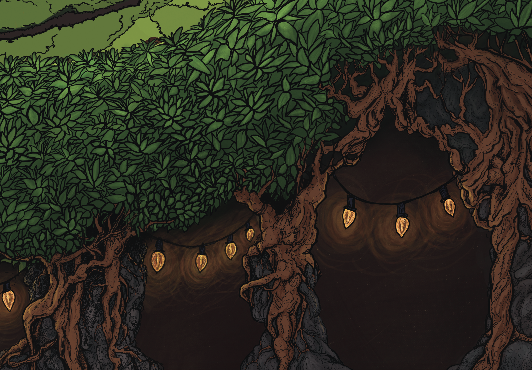 a detail of the tea fields