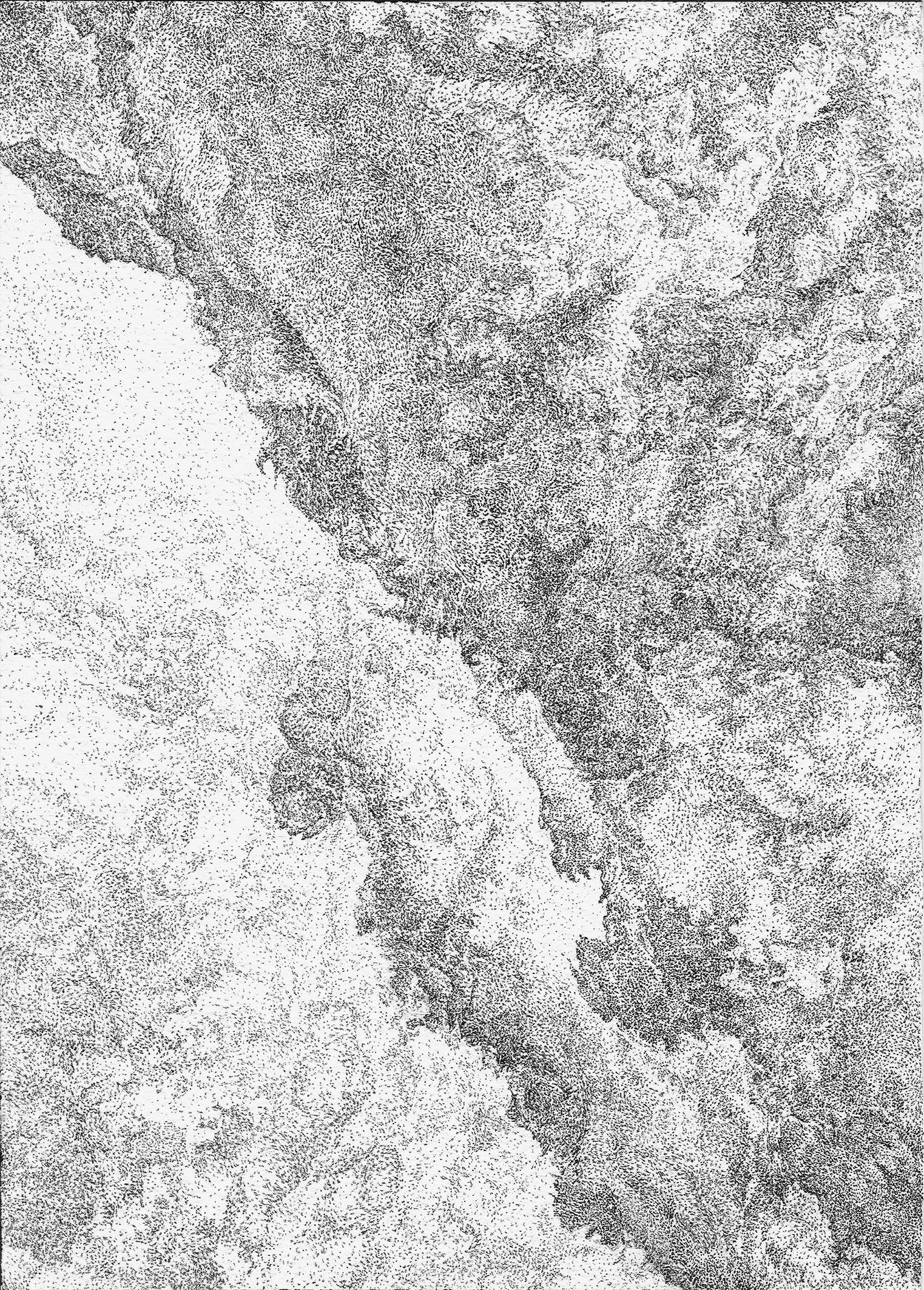 a black and white drawing of clouds