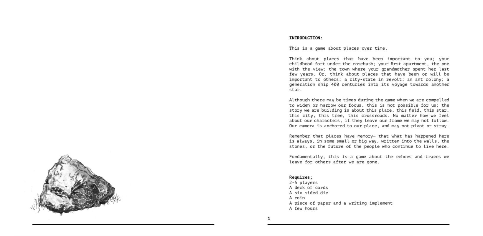 screenshot of the introduction page